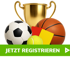 Goldener Pokal mit Sportbällen und Karten als Symbol für positive Bahigo Erfahrungen